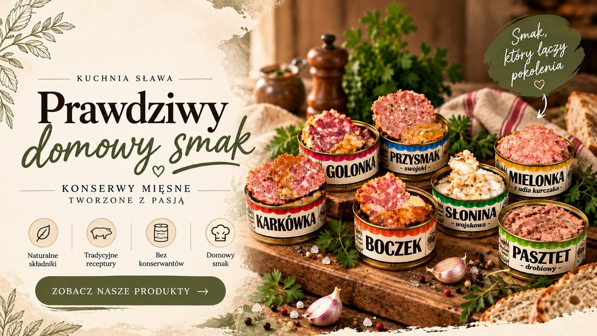 Konserwy rzemieślnicze kuchni sława z ziołami i naturalnymi składnikami